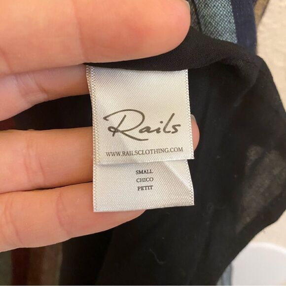 Rails Lola preppy minimalist striped v neck wrap dress linen coastal S - Picture 8 of 12